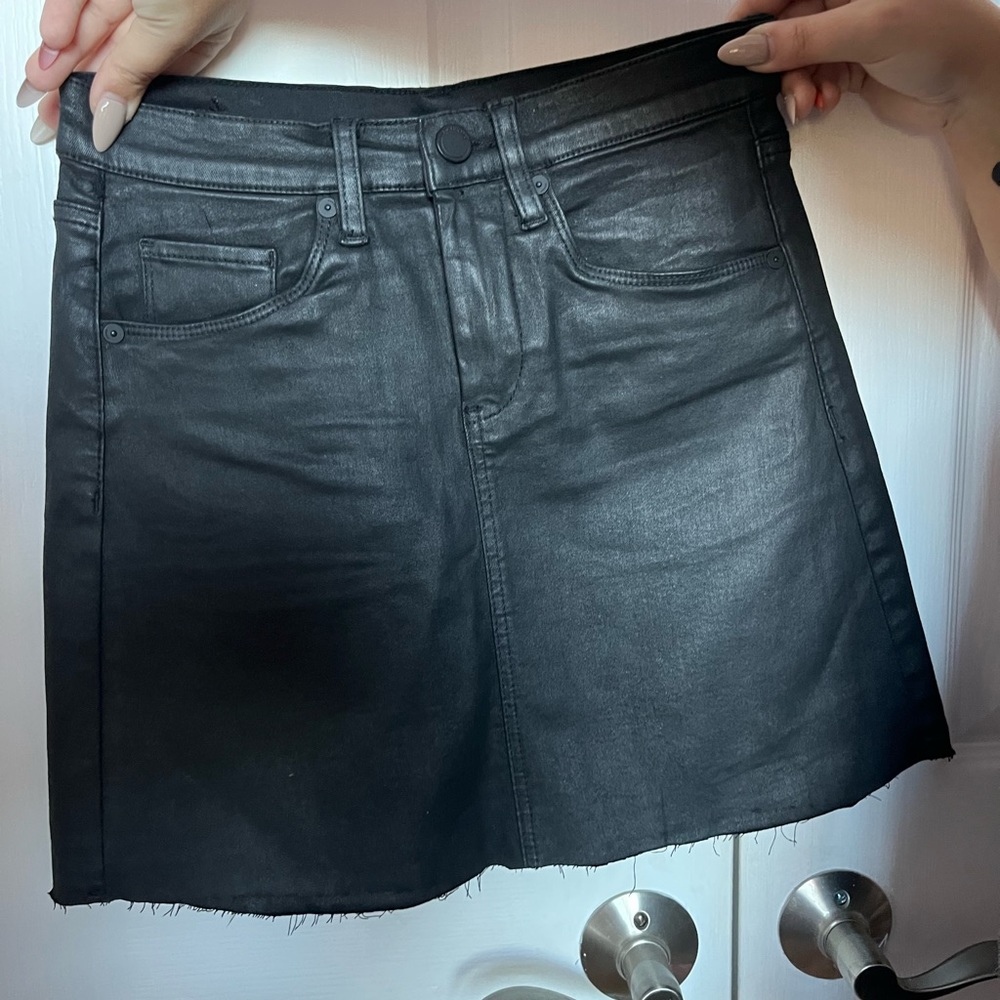 BlankNYC black leather jean skirt